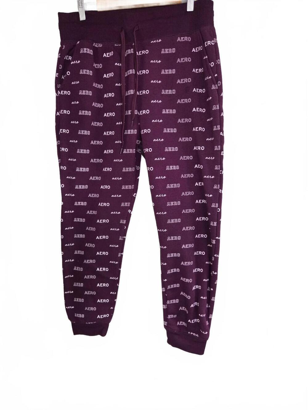 Aeropostale Sport Women's Jogger Sweatpants XL Burgundy Polyester